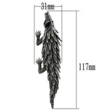 LO2394 - Imitation Rhodium White Metal Brooches with Top Grade Crystal  in Jet - Alamode