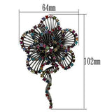 LO2395 - Imitation Rhodium White Metal Brooches with Top Grade Crystal in Multi Color - Alamode - Flyclothing LLC