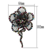 LO2395 - Imitation Rhodium White Metal Brooches with Top Grade Crystal  in Multi Color - Alamode