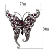 LO2396 - Imitation Rhodium White Metal Brooches with Top Grade Crystal  in Multi Color - Alamode