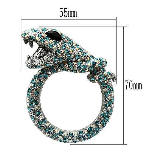 LO2401 - Imitation Rhodium White Metal Brooches with Top Grade Crystal in Multi Color - Alamode - Flyclothing LLC