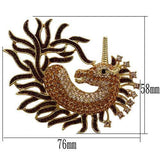 LO2405 - Gold White Metal Brooches with Top Grade Crystal  in Multi Color - Alamode
