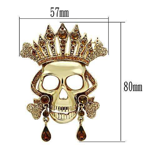 LO2407 - Gold White Metal Brooches with Top Grade Crystal in Multi Color - Alamode - Flyclothing LLC