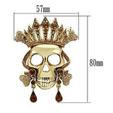 LO2407 - Gold White Metal Brooches with Top Grade Crystal  in Multi Color - Alamode