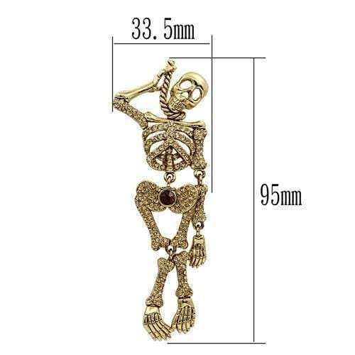 LO2409 - Gold White Metal Brooches with Top Grade Crystal in Multi Color - Alamode - Flyclothing LLC