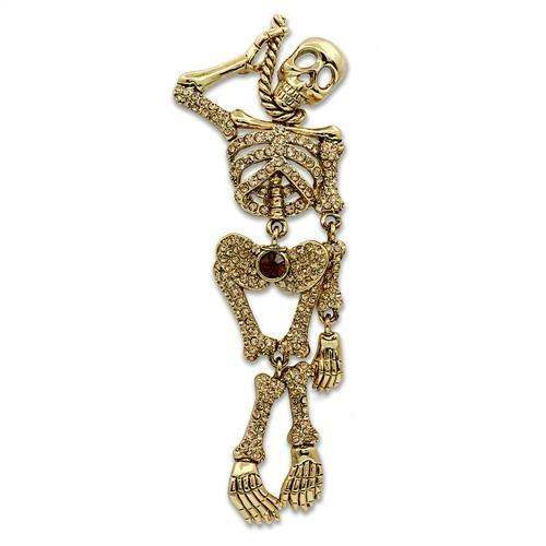 LO2409 - Gold White Metal Brooches with Top Grade Crystal in Multi Color - Alamode - Flyclothing LLC
