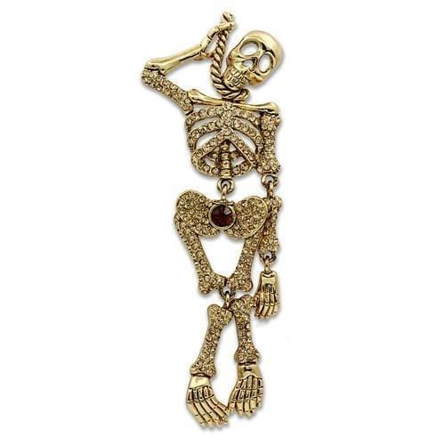 LO2409 - Gold White Metal Brooches with Top Grade Crystal  in Multi Color - Alamode