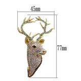LO2410 - Gold White Metal Brooches with Top Grade Crystal  in Multi Color - Alamode