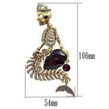 LO2412 - Gold White Metal Brooches with AAA Grade CZ  in Amethyst - Alamode