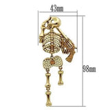 LO2414 - Gold White Metal Brooches with Top Grade Crystal  in Multi Color - Alamode
