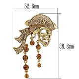 LO2415 - Gold White Metal Brooches with Top Grade Crystal in Multi Color - Alamode - Flyclothing LLC