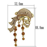 LO2415 - Gold White Metal Brooches with Top Grade Crystal  in Multi Color - Alamode