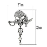 LO2417 - Imitation Rhodium White Metal Brooches with Top Grade Crystal in Aurora Borealis (Rainbow Effect) - Alamode - Flyclothing LLC
