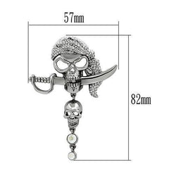 LO2417 - Imitation Rhodium White Metal Brooches with Top Grade Crystal  in Aurora Borealis (Rainbow Effect)