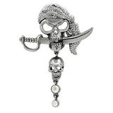 LO2417 - Imitation Rhodium White Metal Brooches with Top Grade Crystal in Aurora Borealis (Rainbow Effect) - Alamode - Flyclothing LLC