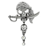 LO2417 - Imitation Rhodium White Metal Brooches with Top Grade Crystal  in Aurora Borealis (Rainbow Effect) - Alamode
