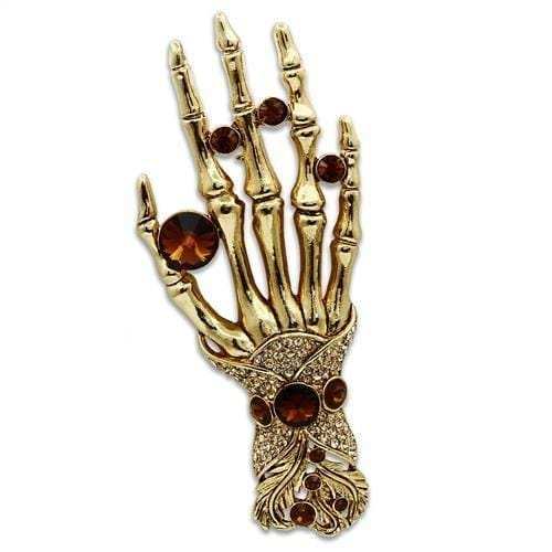LO2418 - Gold White Metal Brooches with Top Grade Crystal in Multi Color - Alamode - Flyclothing LLC