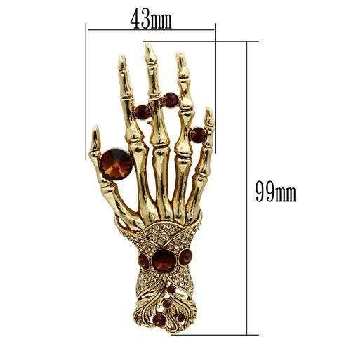 LO2418 - Gold White Metal Brooches with Top Grade Crystal in Multi Color - Alamode - Flyclothing LLC