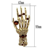 LO2418 - Gold White Metal Brooches with Top Grade Crystal  in Multi Color - Alamode