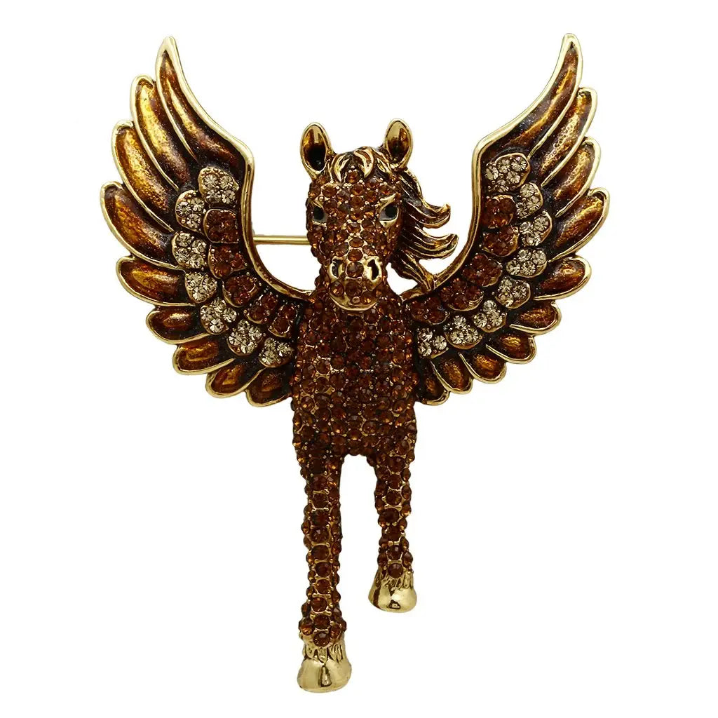 LO2421 - Gold White Metal Brooches with Top Grade Crystal in Multi Color - Alamode - Flyclothing LLC
