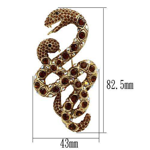 LO2423 - Gold White Metal Brooches with Top Grade Crystal in Multi Color - Alamode - Flyclothing LLC