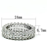LO2431 - Rhodium Brass Ring with AAA Grade CZ in Clear - Alamode - Flyclothing LLC