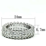 LO2431 - Rhodium Brass Ring with AAA Grade CZ in Clear - Alamode - Flyclothing LLC