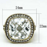LO2436 - Gold Brass Ring with AAA Grade CZ in Clear - Alamode - Flyclothing LLC