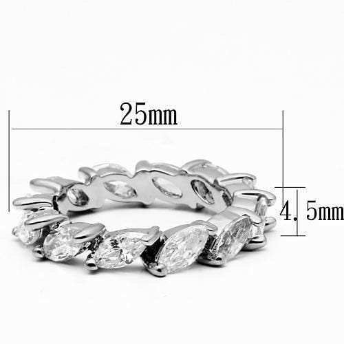 LO2469 - Rhodium Brass Ring with AAA Grade CZ in Clear - Alamode - Flyclothing LLC