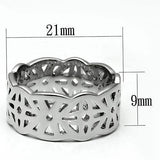 LO2483 - Imitation Rhodium Brass Ring with No Stone - Alamode - Flyclothing LLC