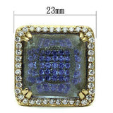 LO2511 - Gold Brass Ring with Synthetic Synthetic Glass in Light Amethyst - Alamode - Flyclothing LLC