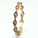 LO2523 - Rose Gold Brass Ring with AAA Grade CZ  in Clear - Alamode