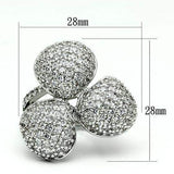 LO2526 - Rhodium Brass Ring with AAA Grade CZ in Clear - Alamode - Flyclothing LLC
