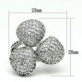 LO2526 - Rhodium Brass Ring with AAA Grade CZ in Clear - Alamode - Flyclothing LLC