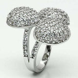 LO2526 - Rhodium Brass Ring with AAA Grade CZ in Clear - Alamode - Flyclothing LLC