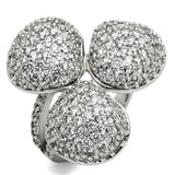 LO2526 - Rhodium Brass Ring with AAA Grade CZ in Clear - Alamode - Flyclothing LLC