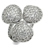 LO2526 - Rhodium Brass Ring with AAA Grade CZ in Clear - Alamode - Flyclothing LLC