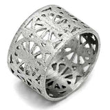 LO2536 - Rhodium Brass Ring with No Stone - Alamode - Flyclothing LLC