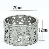 LO2536 - Rhodium Brass Ring with No Stone - Alamode - Flyclothing LLC