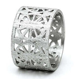 LO2536 - Rhodium Brass Ring with No Stone - Alamode - Flyclothing LLC