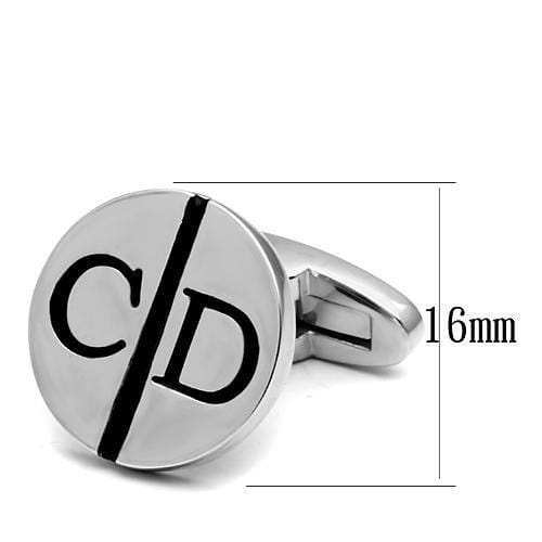 LO2556 - Rhodium Brass Cufflink with No Stone - Alamode - Flyclothing LLC