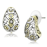 LO256 - Gold+Rhodium Brass Earrings with No Stone - Alamode