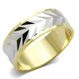 LO2602 - Gold+Rhodium Brass Ring with No Stone - Alamode