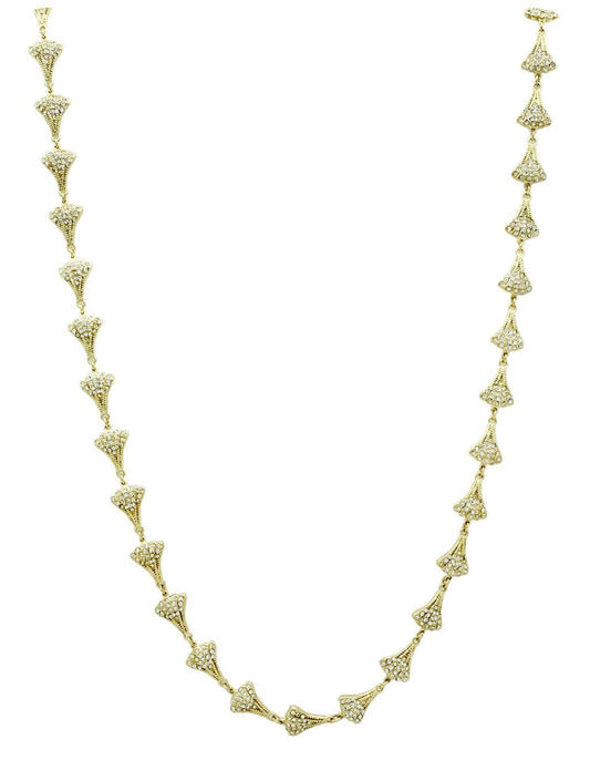 LO2625 - Gold Brass Necklace with Top Grade Crystal  in Clear