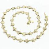 LO2625 - Gold Brass Necklace with Top Grade Crystal in Clear - Alamode - Flyclothing LLC