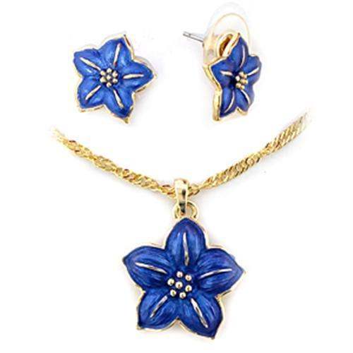 LO263 - Gold White Metal Jewelry Sets with Epoxy in Montana - Alamode - Flyclothing LLC