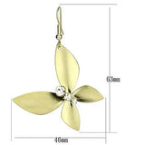 LO2651 - Matte Gold & Gold Iron Earrings with Top Grade Crystal in Clear - Alamode - Flyclothing LLC