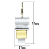 LO2654 - Gold+Rhodium Iron Earrings with No Stone
