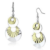 LO2656 - Reverse Two-Tone Iron Earrings with No Stone - Alamode