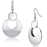LO2657 - Matte Rhodium & Rhodium Iron Earrings with No Stone - Alamode - Flyclothing LLC
